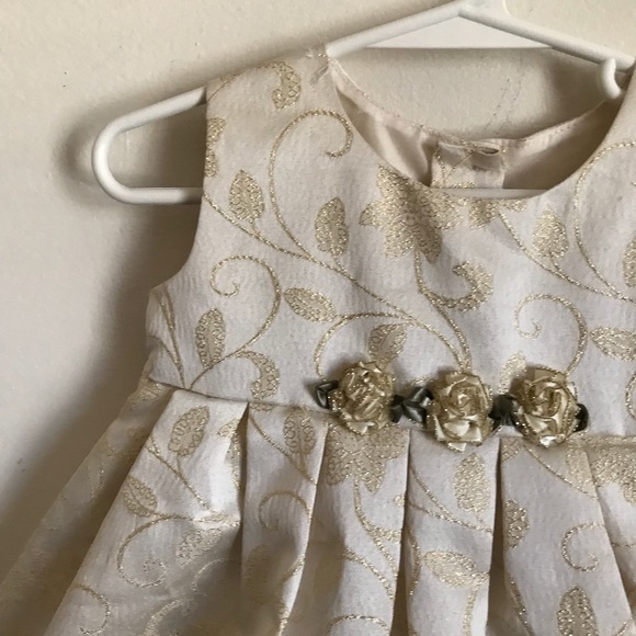 La Princess Gold Shimmer Swiss Rose Dress - Picture 2 of 7